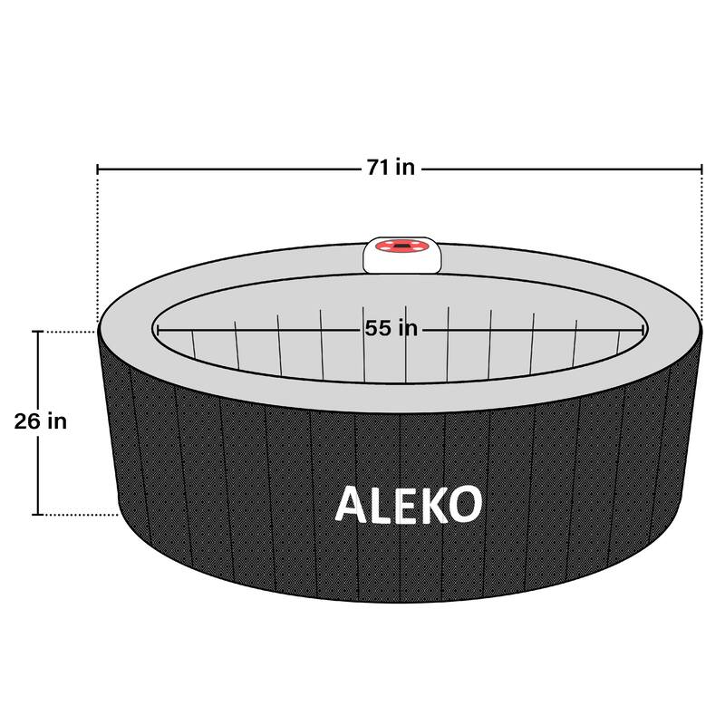 ALEKO Round Inflatable 4 Prs Hot Tub with Energy-saving Cover & Jets Black Diamond