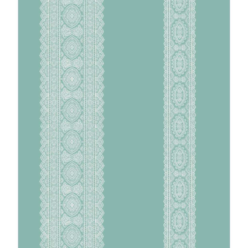 A-Street Prints Brynn Turquoise Paisley Stripe Wallpaper