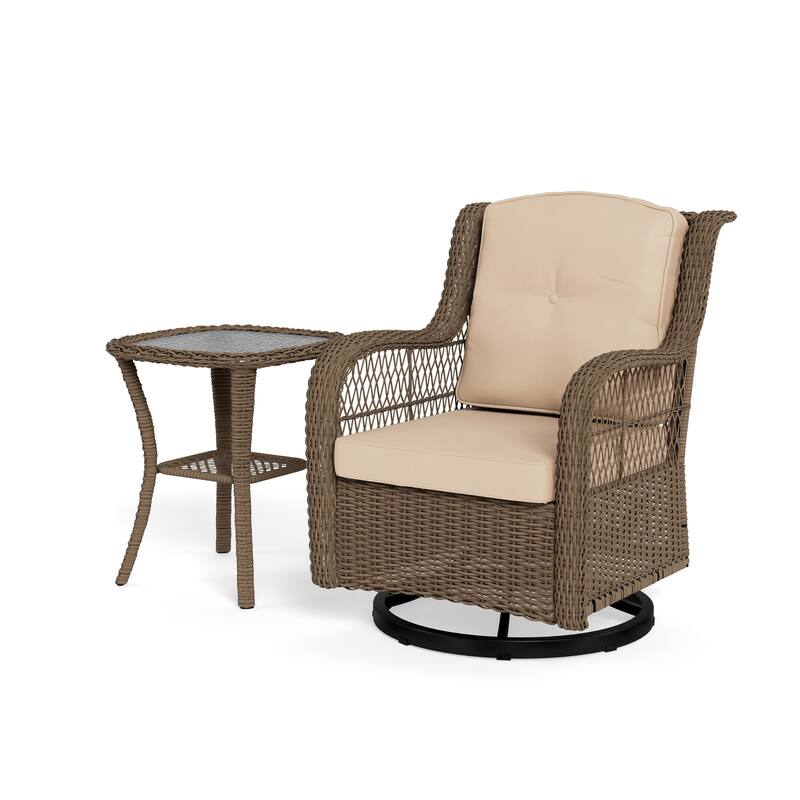Rio Vista Outdoor Wicker Swivel Glider Chair Set (2-Piece)