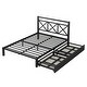 preview thumbnail 8 of 7, Full Size Modern Easy to Install Size Metal Platform Bed with 2 Drawers and Headboard