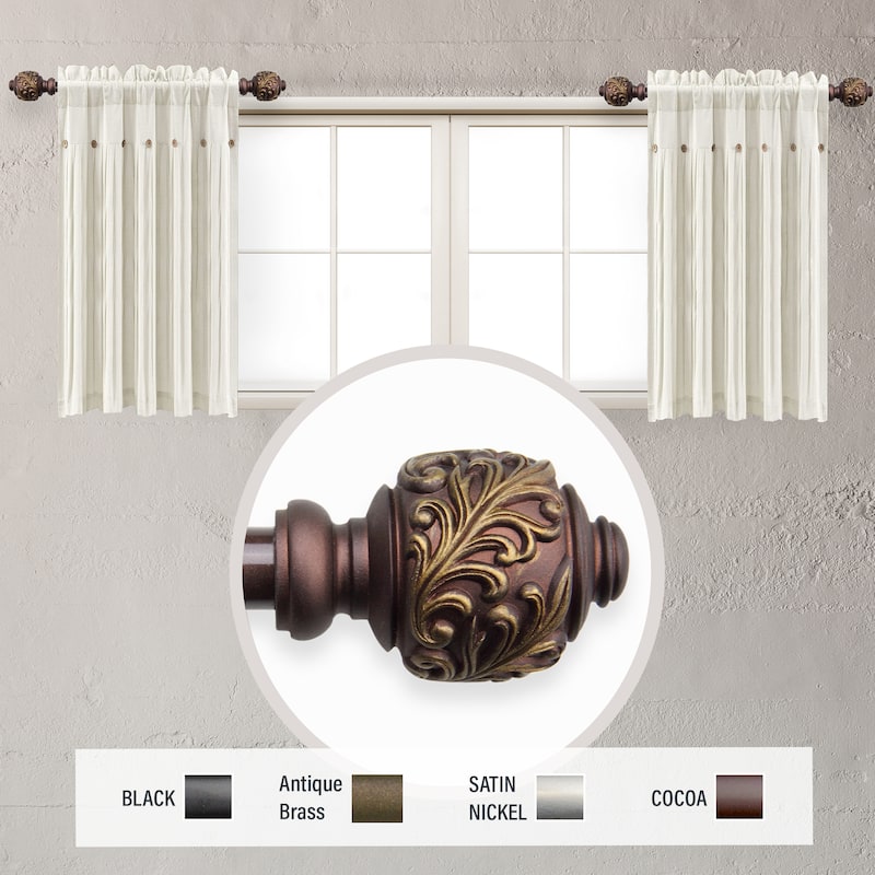 InStyleDesign Tova 5/8 inch dia. Side Curtain Rod 12-20 inch long (Set of 2) - Cocoa