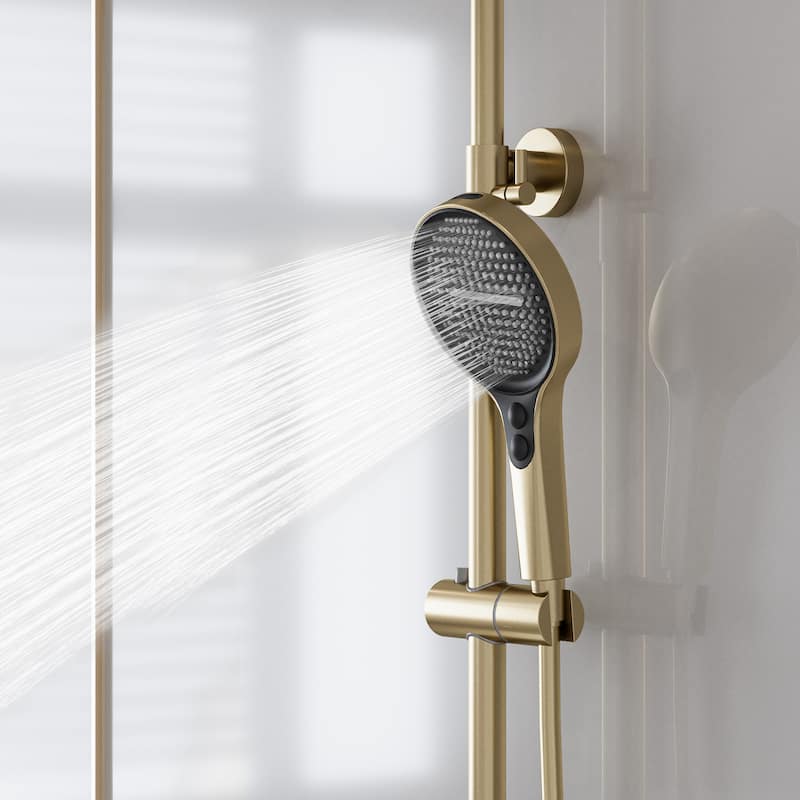 Modland 3-Function Wall Mount Shower System with Tub Spout 10.8" Rainfall Shower & Handheld Shower