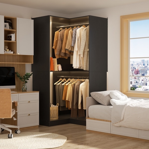 トップス neighborhood home setup Vryon Corner Closet Organizer, Space-saving Closet System