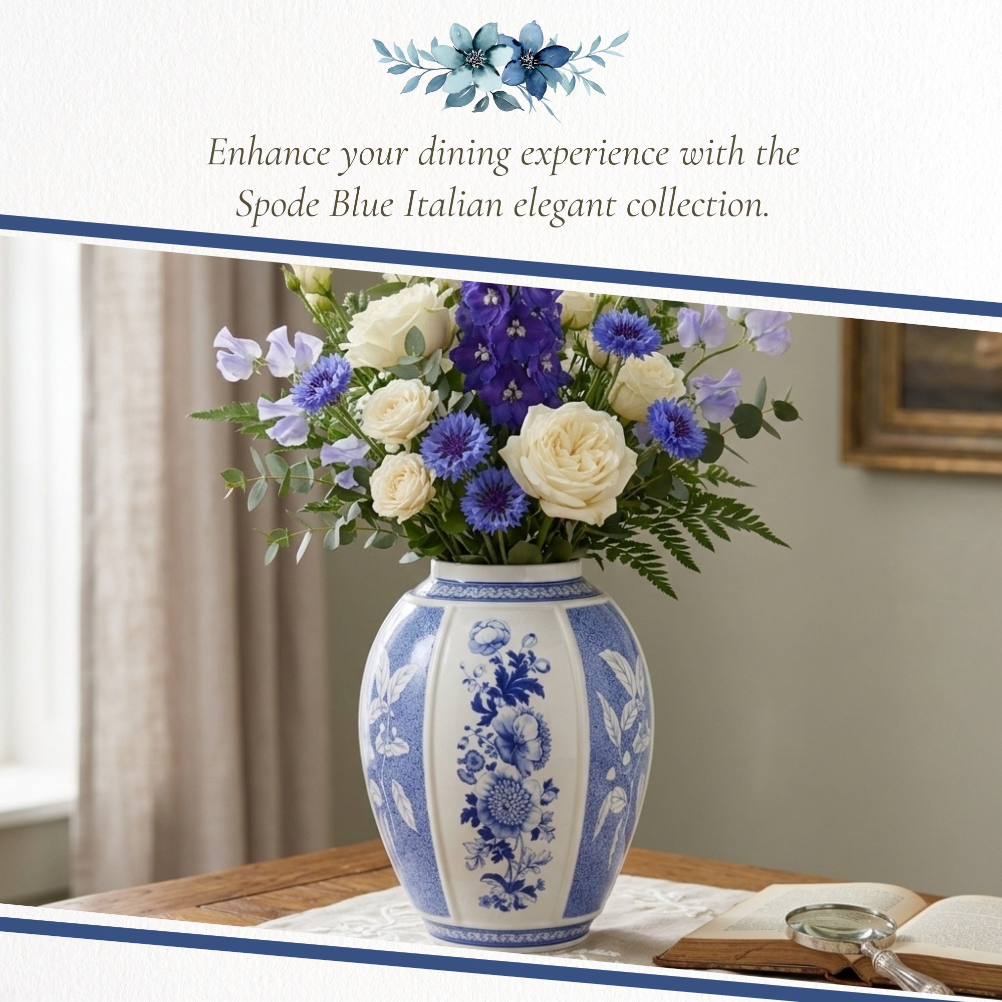 Spode Blue Italian Vase - On Sale - Overstock - 42894649