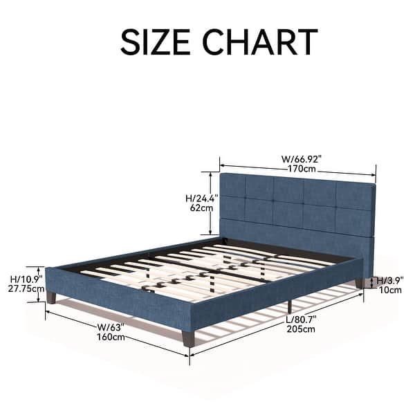 12 Inch Full Size Bed Frame with Mattress Slide Stopper Black Heavy Duty  Metal P