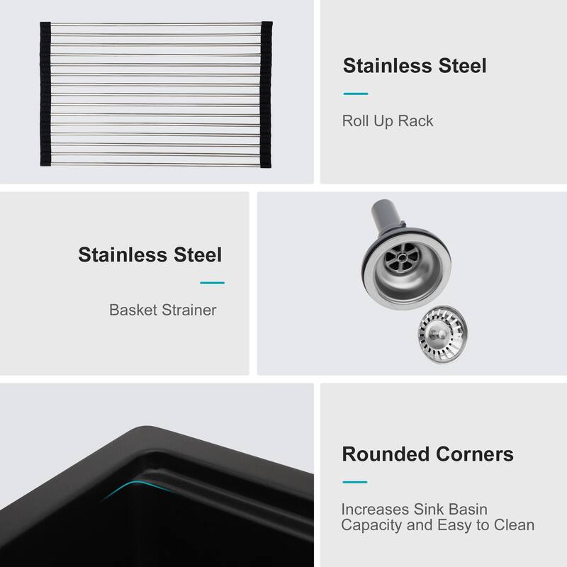 Drop-In Single Bowl Quartz Kitchen Sink