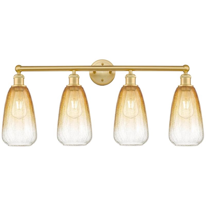 Innovations Lighting 616-4W-16-33 Brookhaven Almond Vanity Brookhaven - Satin Gold / Amber