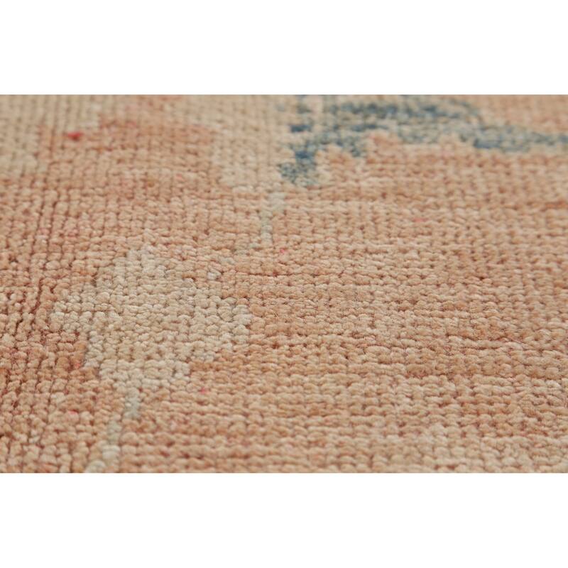 Hand Knotted Oriental 100% Wool Carpet Transitional All-Over Oranges & Rust Oushak Area Rug - 8' 11'' X 6' 0''