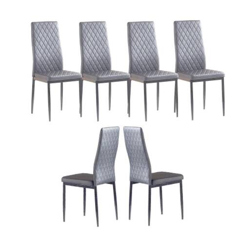 Modern minimalist dining chairs in Grey with set of 6