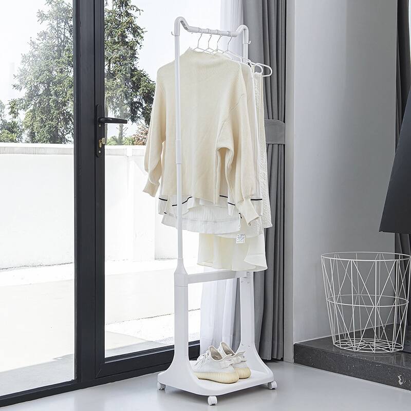 2-Tier Rolling Laundry Hamper with Removable Baskets and Hanging Rod