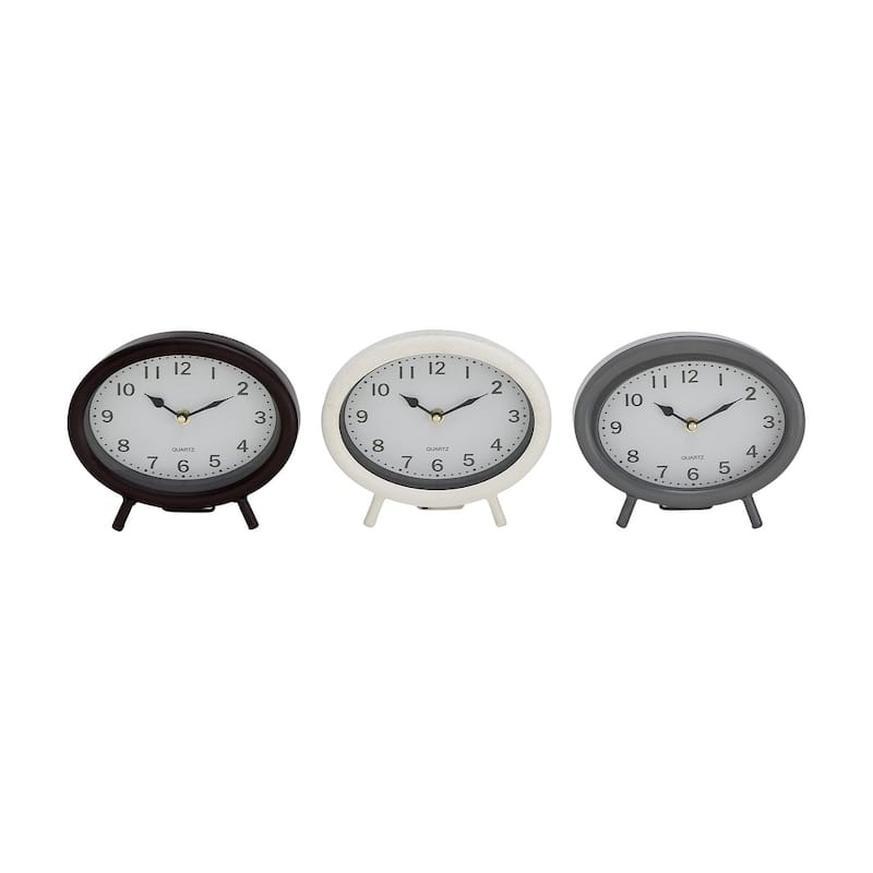 Metal Decorative Clock - Set of 3 Black - Roche River Decor - Black