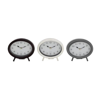 Metal Decorative Clock - Set of 3 Black - Roche River Decor