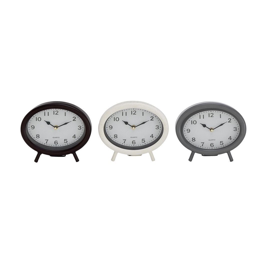 Metal Decorative Clock - Set of 3 Black - Roche River Decor