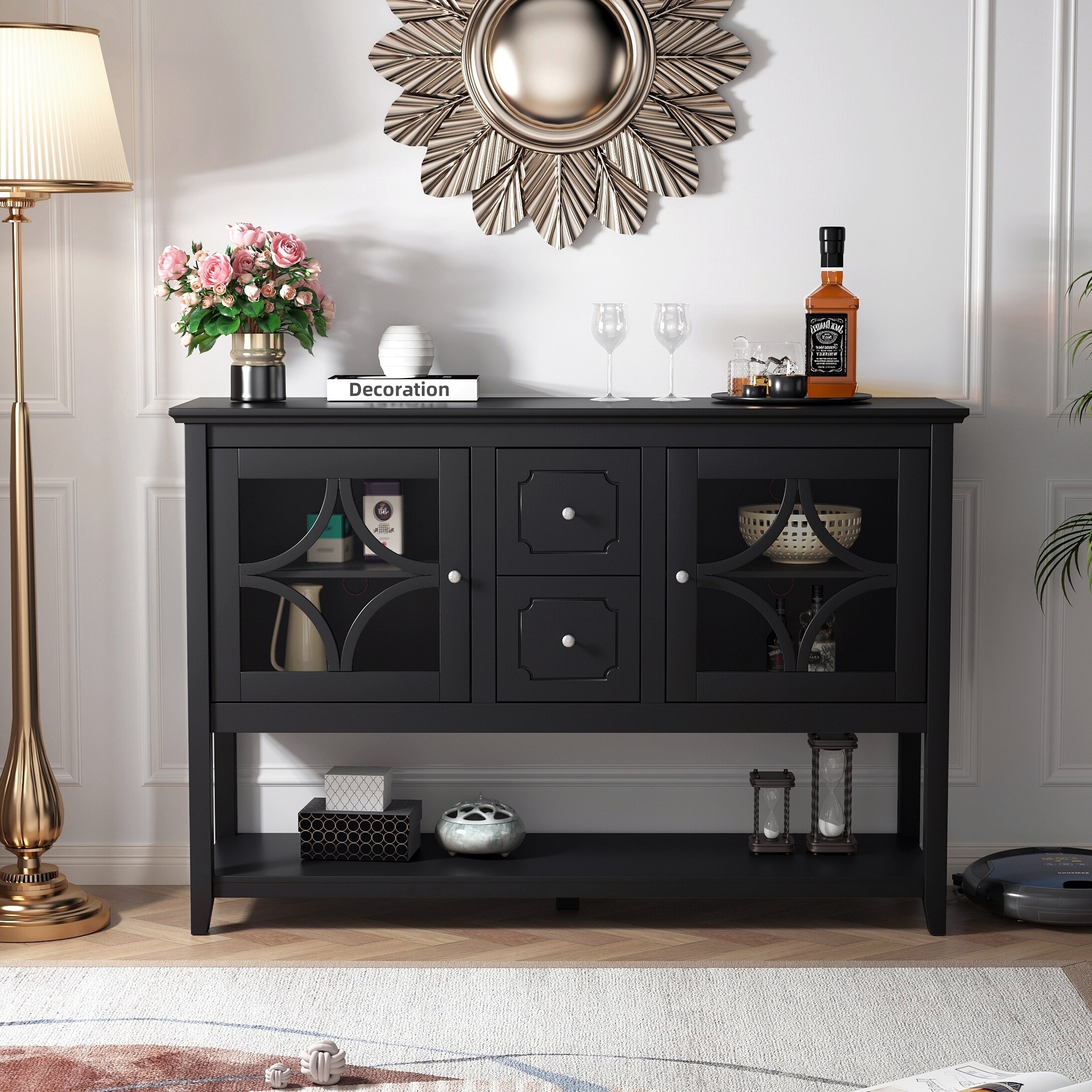 Buffet console table cabinet discount