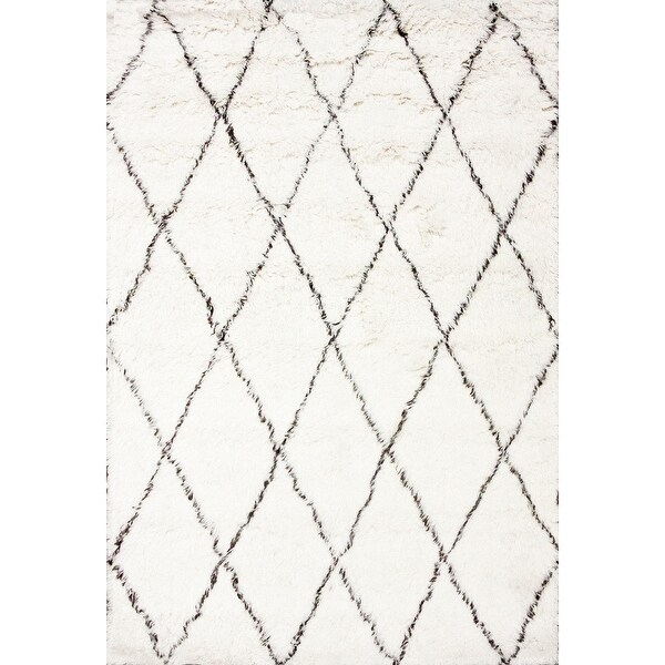 nuLOOM Handmade Moroccan Trellis Wool Shag Rug. Opens flyout.