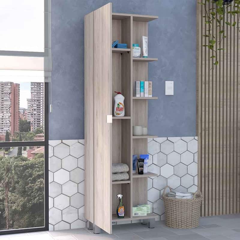 Corner Cabinet Womppi With Five Open Shelves