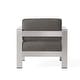 preview thumbnail 20 of 41, Christopher Knight Home Cape Coral Outdoor Aluminum Club Chair with Optional Sunbrella Cushions