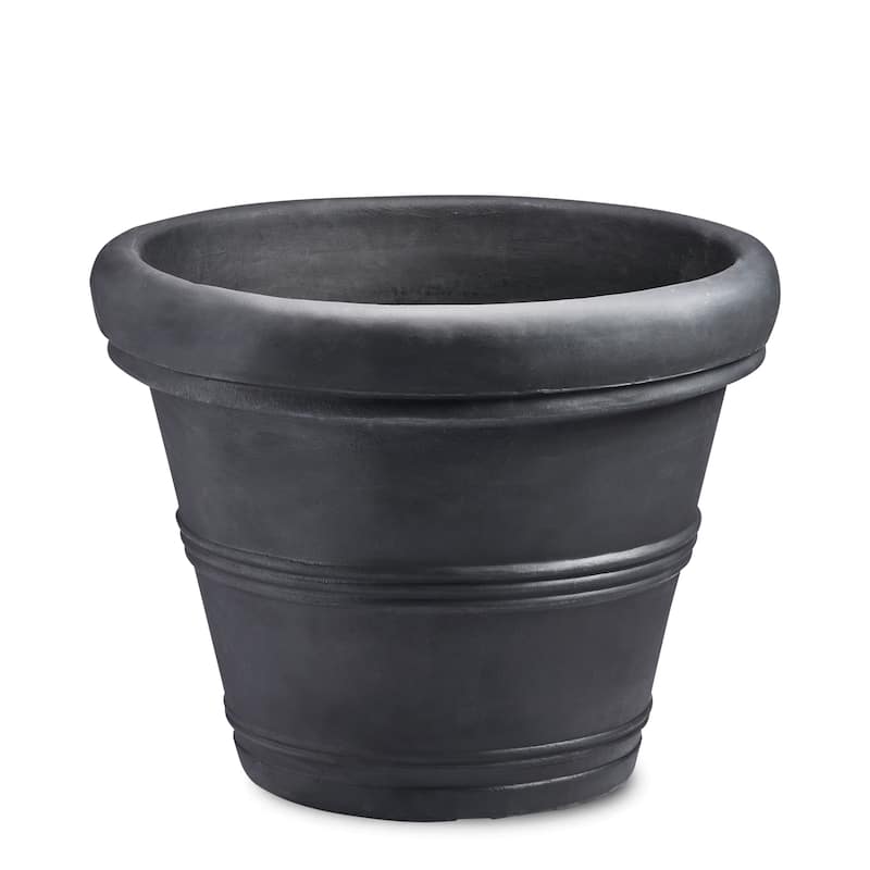 Brunello Classic Round Planter - 16" - Caviar Black