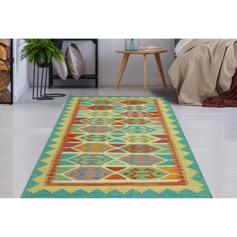 Sangat Flatweave Alicia Ivory/Gold Rug - 4'3" x 6'0"
