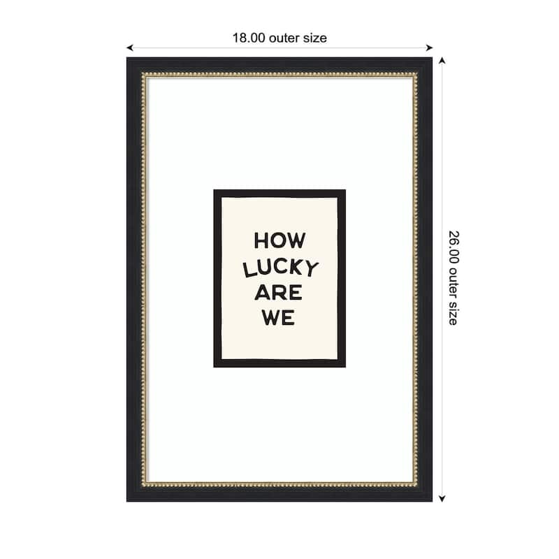 Kate and Laurel How Lucky Are We Dopamine Decor for Home or Apartment Retro Poster by Lucky Guava Framed Wall Art Print