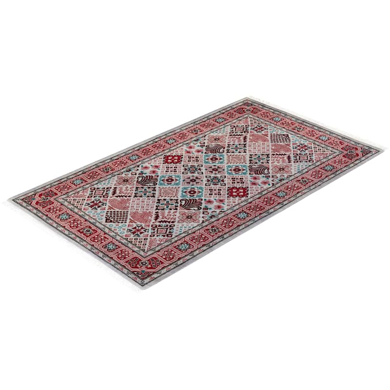 Overton Hand Knotted Wool Vintage Inspired Modern Contemporary Overdyed Multi Area Rug - 3' 2" x 5' 5"