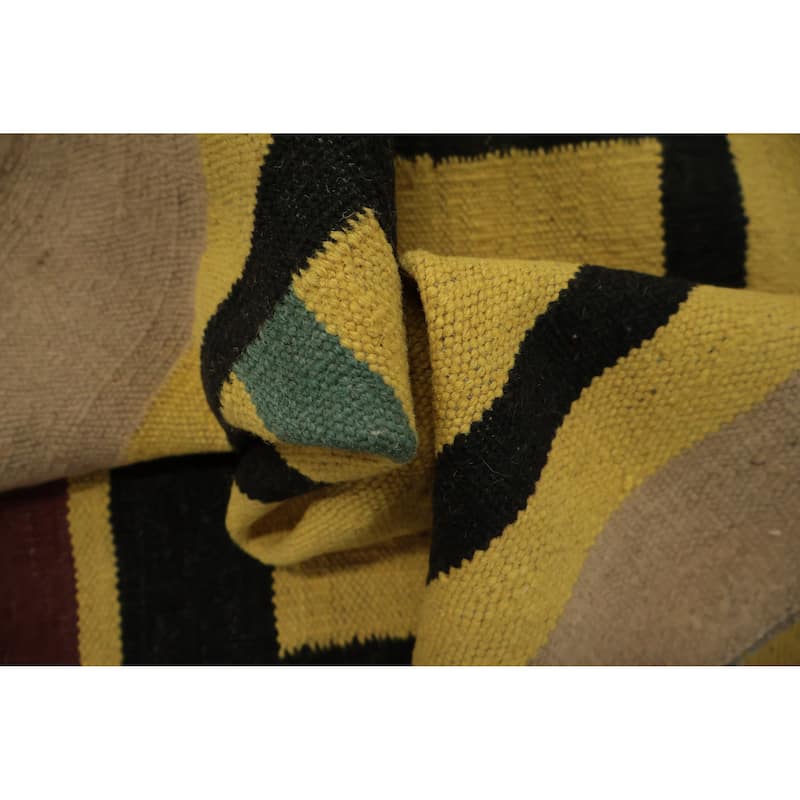 Hand Woven Oriental 100% Wool Carpet Southwestern Modern Multi-Colored Kilim Area Rug - 11' 8'' X 8' 10''
