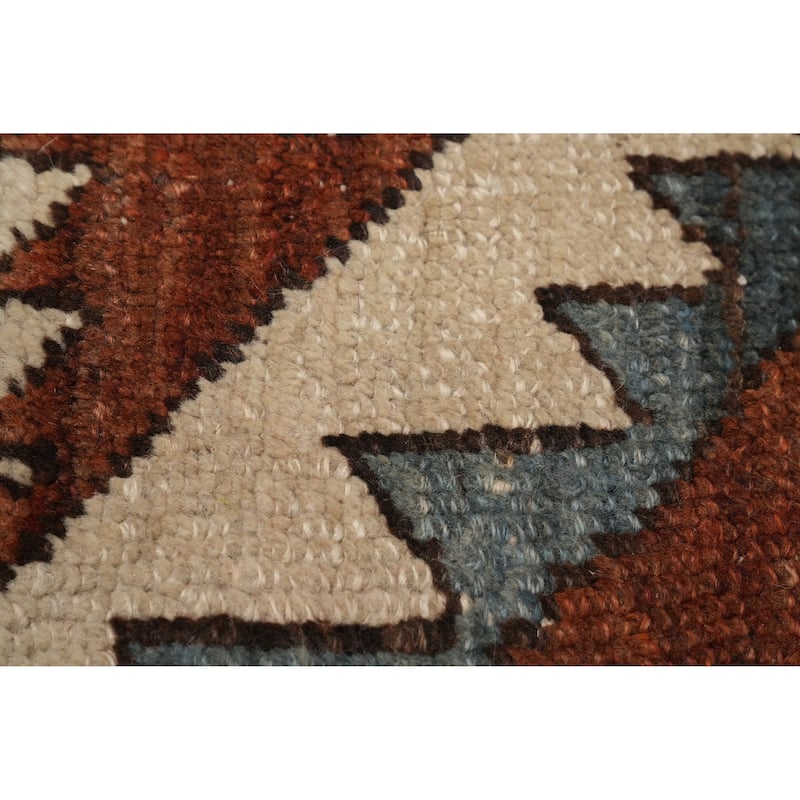 Hand Knotted Oriental 100% Wool Carpet Traditional Medallion Oranges & Rust Heriz (serapi) Area Rug - 13' 4'' X 9' 7''