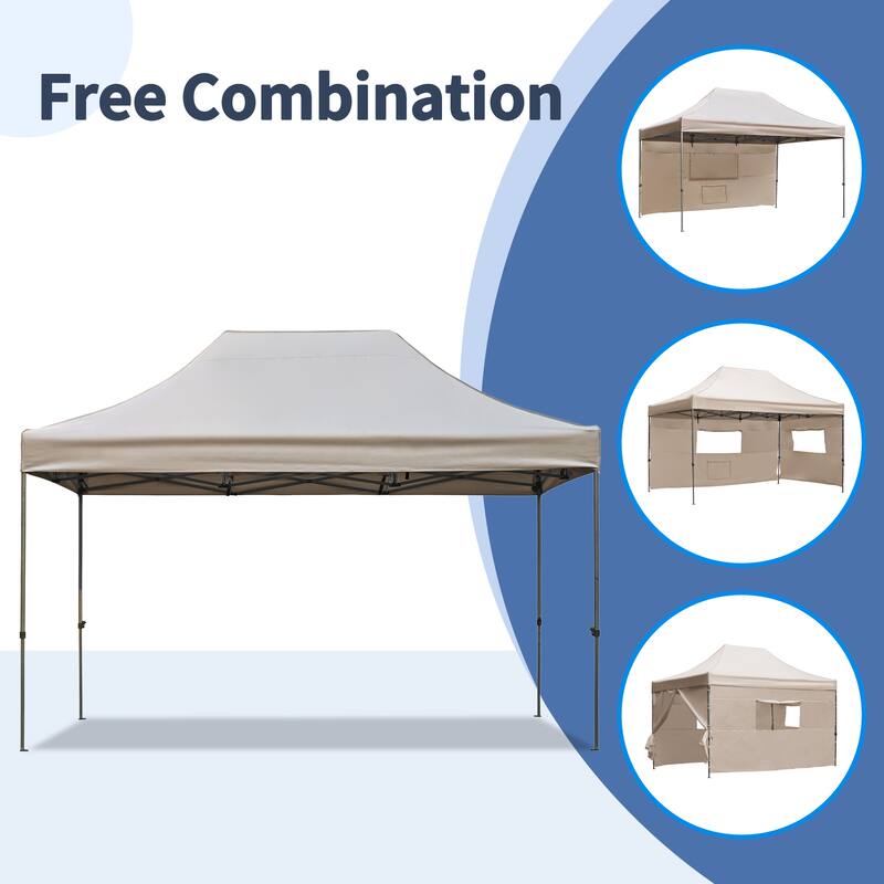 Clihome 10x15 Pop Up Canopy Tent with 4 Sidewalls, 3 Height Adjustable Outdoor Party Event Tent