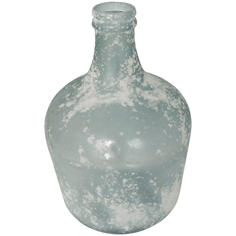 Clear Recycled Glass Handmade Frosted Spanish Bottle Vase