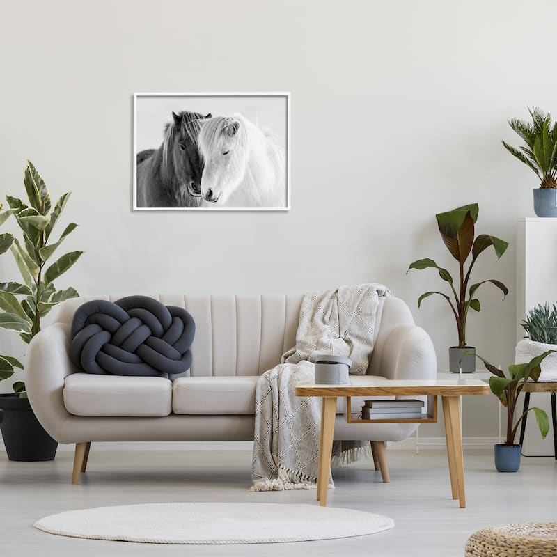 Stupell Wild Horse Animal Pair Black White Southwestern Photograph Framed Wall Art - Grey