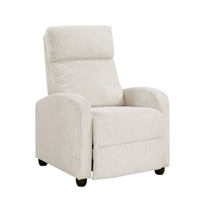 Pary Manual Push Back Reclining Chair with Beige Ribbed Corduroy