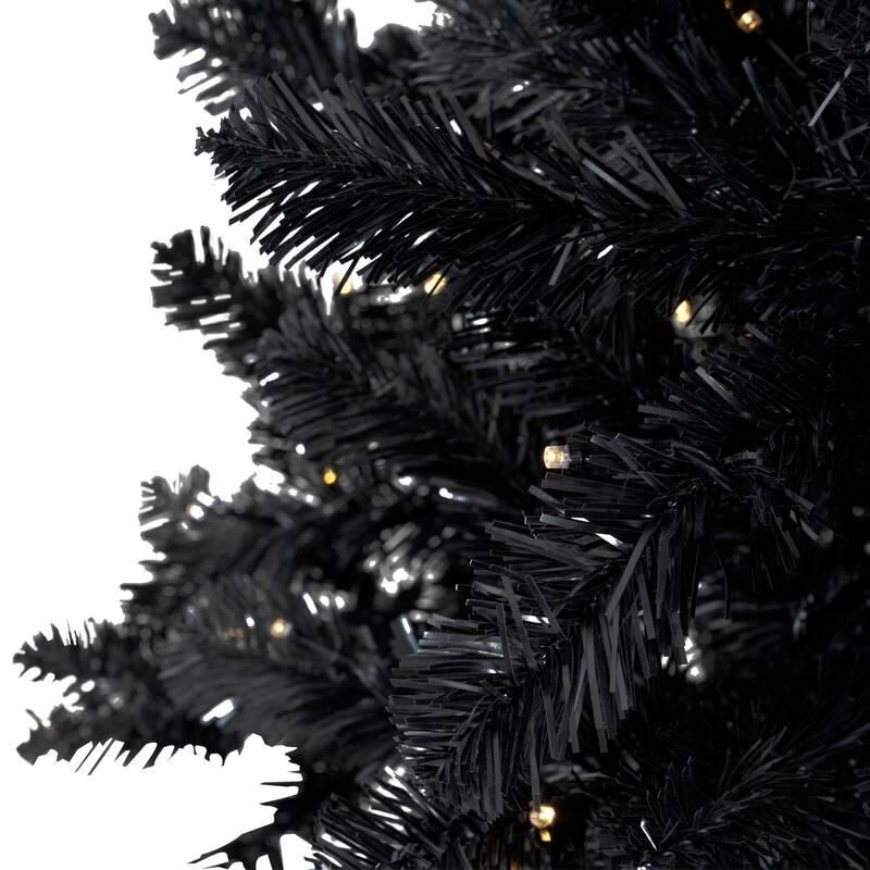 Black Christmas Tree Prelit Realistic Dusky Artificial Christmas Tree with Lights
