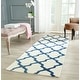 preview thumbnail 107 of 132, SAFAVIEH Handmade Cambridge Luisa Moroccan Trellis Wool Rug 2'6" x 6' Runner - Ivory/Navy