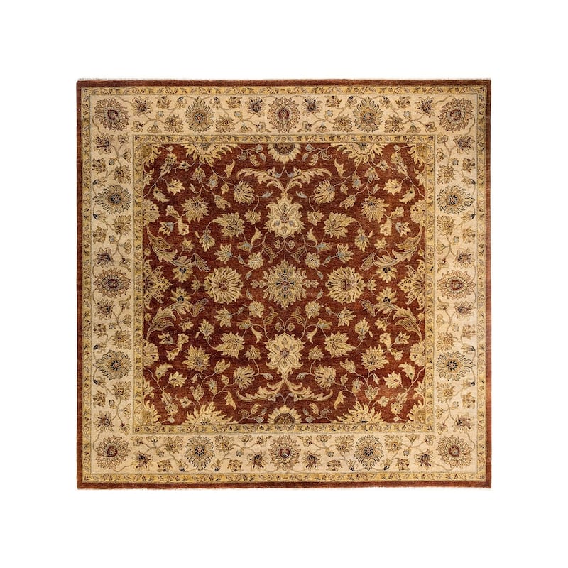 Oushak One-of-a-Kind Handmade Area Rug, Red - 9' 1" x 9' 1"