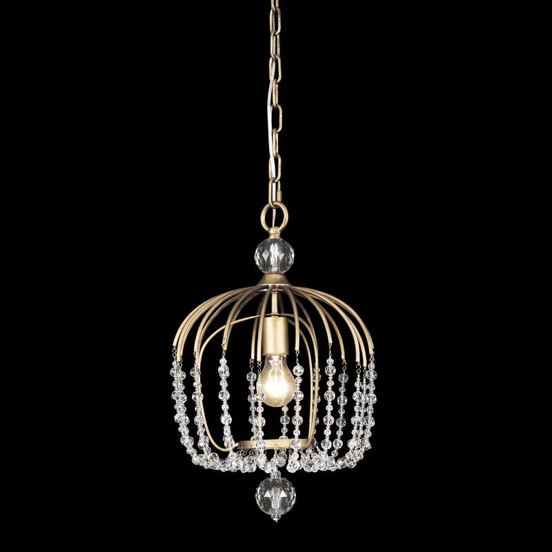 Varaluz Voliere 1-Light Crystal Pendant - Havana Gold
