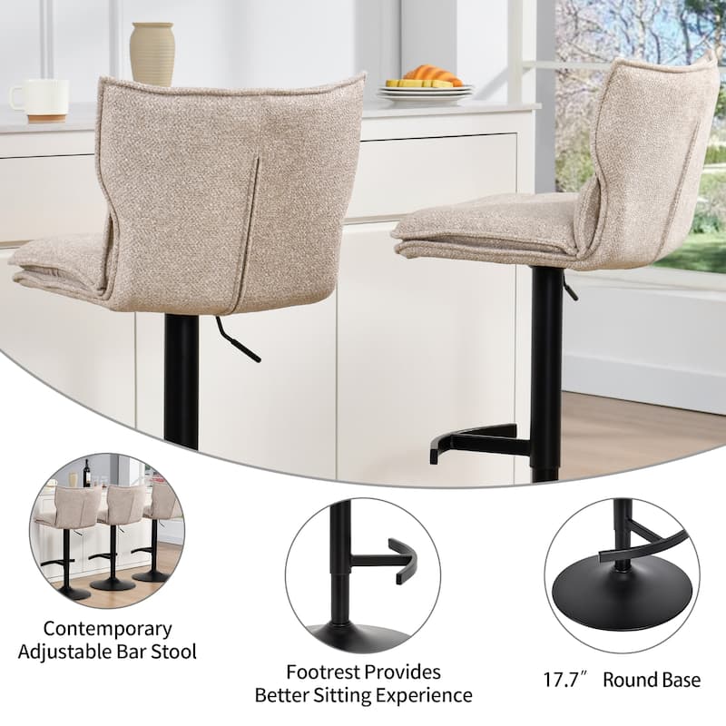 Swivel Adjustable Height with Armless Bar Stools