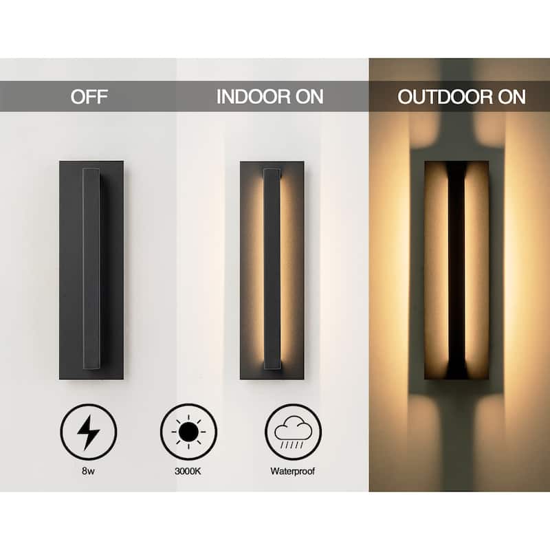 Long Modern Outdoor LED Wall Sconce