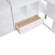 preview thumbnail 33 of 31, Twin Size Loft Bed with L-Shaped Desk, Storage Drawers, Cabinet, and Staircase, Space-Saving Design, Grey