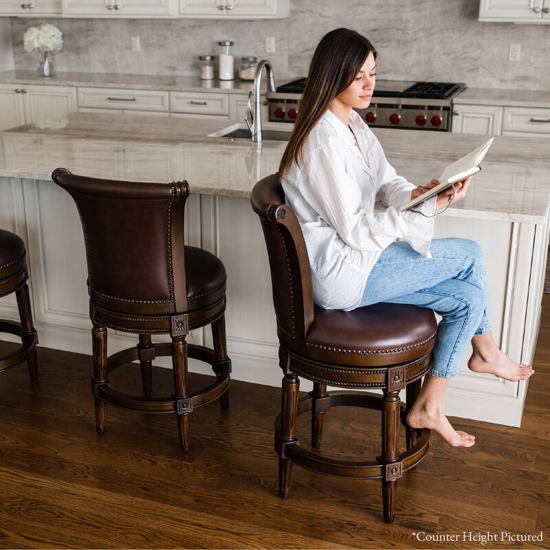 Maven Lane 31" Pullman Swivel Bar Height Kitchen Stool