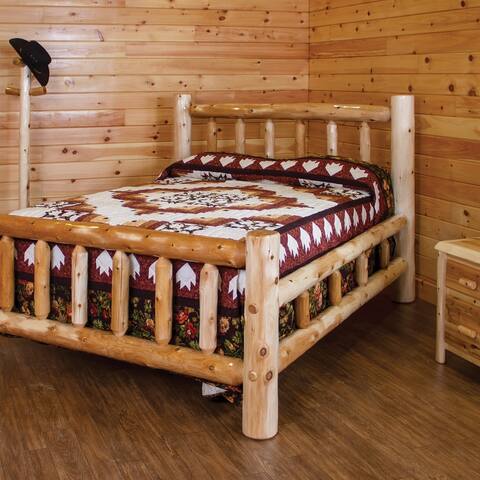 White Cedar Log Mission Bedroom Set