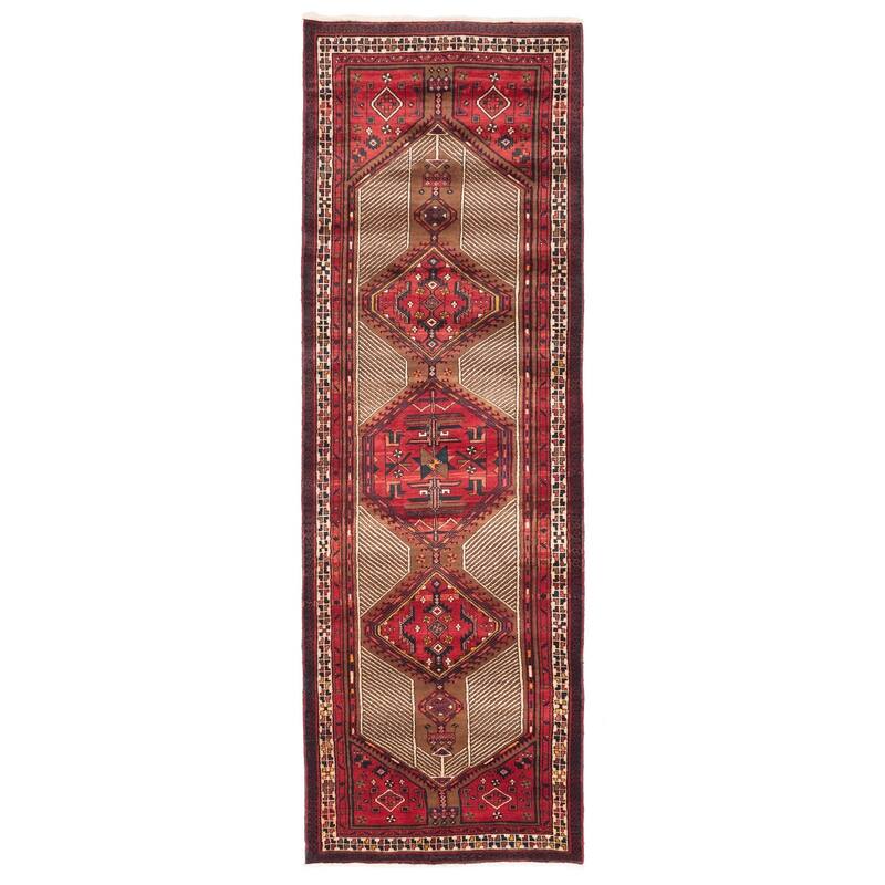 ECARPETGALLERY Hand-knotted Konya Anatolian Red Wool Rug - 3'4 x 10'7