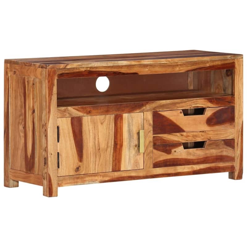 vidaXL TV Stand 35.4"x13.6"x19.7" Solid Wood Acacia - 35.4" x 13.6" x 19.7"
