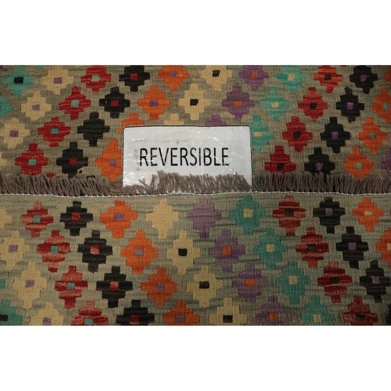 Hand Woven Oriental 100% Wool Carpet Southwestern All-Over Multi-Colored Kilim Area Rug - 5' 0'' X 3' 4''