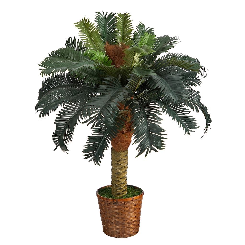 Artificial Sago Palm Tree - 3ft Indoor Tropical Plant, Realistic Home Decor, Low Maintenance, Compact Size