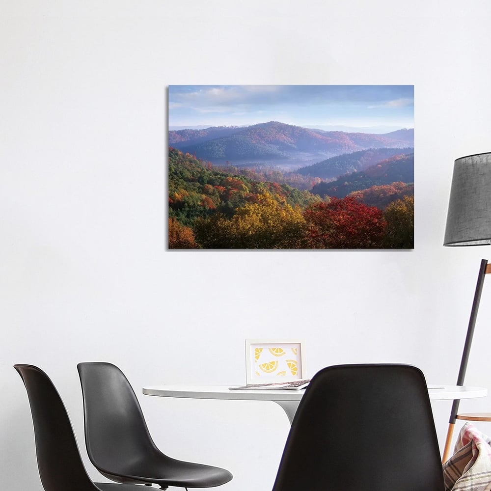 iCanvas "Autumn Deciduous Forest From The Blue Ridge Parkway, North Carolina" by Tim Fitzharris Canvas Print