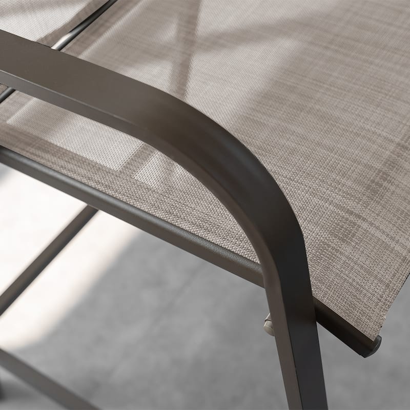 VredHom Outdoor Aluminum Bar Stool Set Patio Bar Chairs (Set of 2) - 21.7" W x 25.6" D x 43.7" H