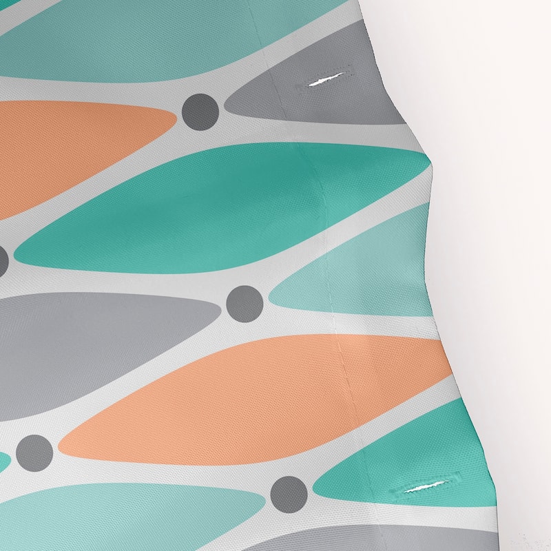 71 x 74-inch Wavy Splash Geometric Print Shower Curtain