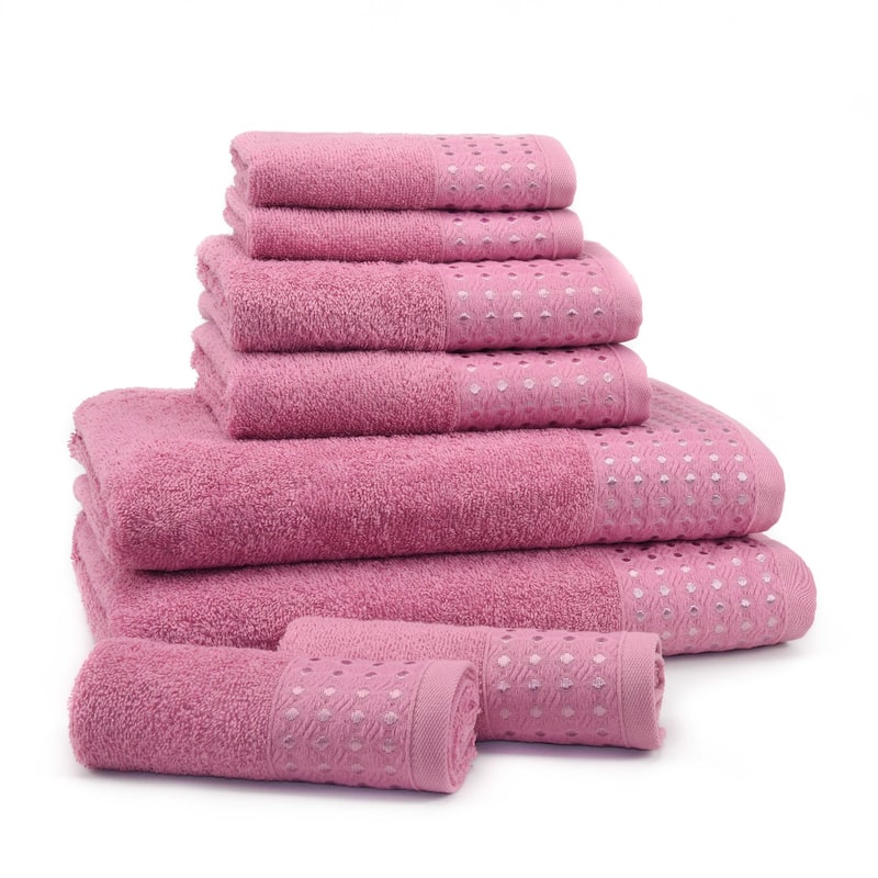 East'N Blue Petek Turkish Cotton Bath Towel Set (Set of 8) - (2 Bath Towel, 2 Hand Towel, 4 Washcloth)