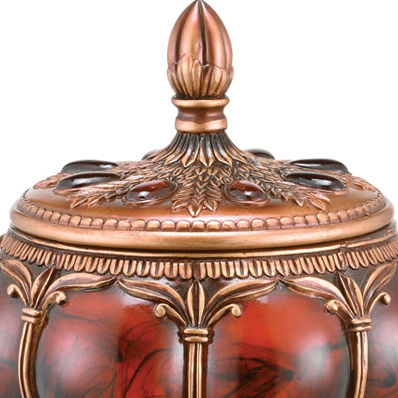 11.5" Tall Polyresin Decorative Jewelry Box, Victorian Style