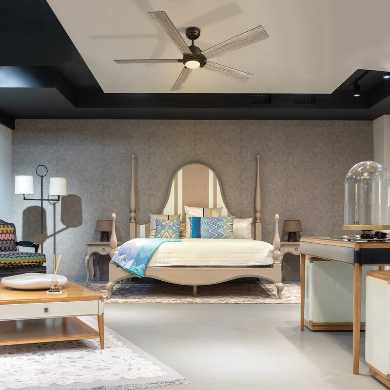 CARRO Livingston 60-inch Indoor Ceiling Fan with LED Light and Remote-Downrod - N/A